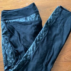 TORRID black skinny pants with faux leather detail